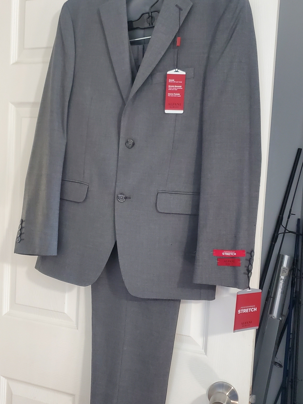 Alfani Men's Gray Two-Button Stretch Suit